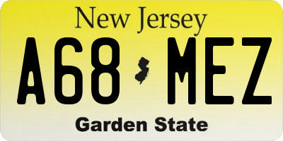 NJ license plate A68MEZ