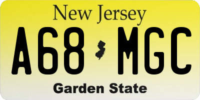 NJ license plate A68MGC