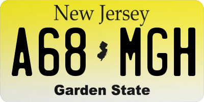 NJ license plate A68MGH