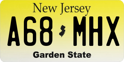 NJ license plate A68MHX