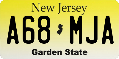 NJ license plate A68MJA