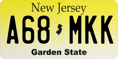 NJ license plate A68MKK