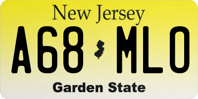 NJ license plate A68MLO