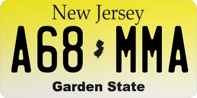 NJ license plate A68MMA