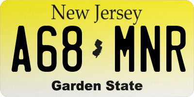 NJ license plate A68MNR