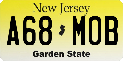 NJ license plate A68MOB
