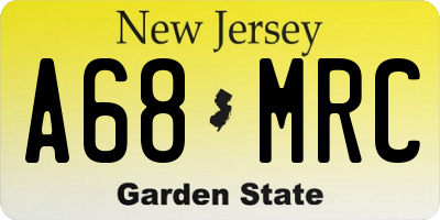 NJ license plate A68MRC