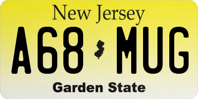 NJ license plate A68MUG