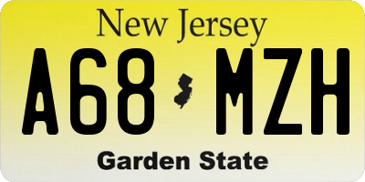 NJ license plate A68MZH
