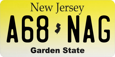 NJ license plate A68NAG