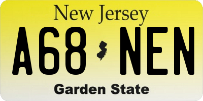 NJ license plate A68NEN