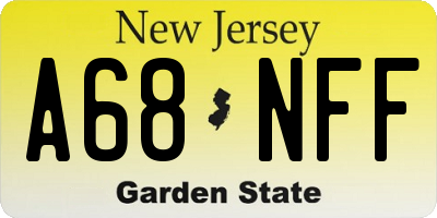 NJ license plate A68NFF