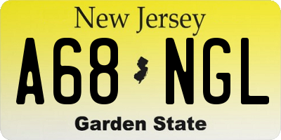 NJ license plate A68NGL
