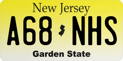 NJ license plate A68NHS