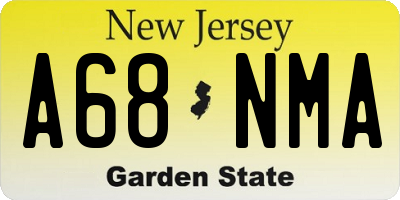NJ license plate A68NMA