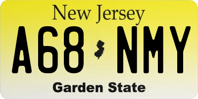 NJ license plate A68NMY