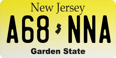 NJ license plate A68NNA