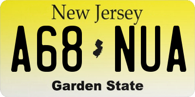 NJ license plate A68NUA