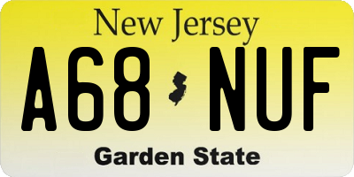 NJ license plate A68NUF