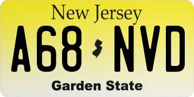 NJ license plate A68NVD