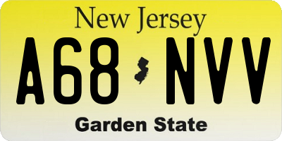 NJ license plate A68NVV