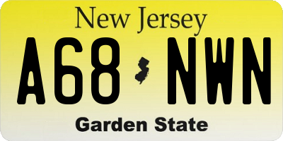 NJ license plate A68NWN