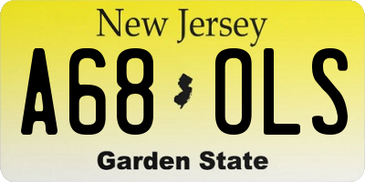 NJ license plate A68OLS