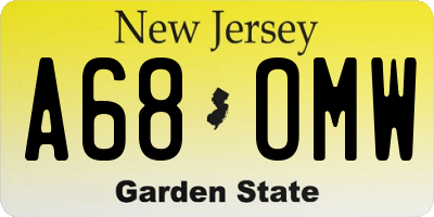 NJ license plate A68OMW