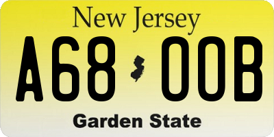 NJ license plate A68OOB