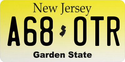 NJ license plate A68OTR