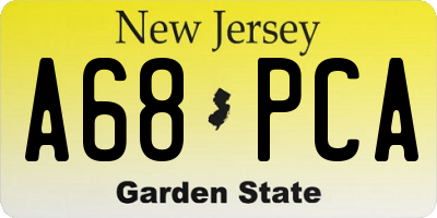 NJ license plate A68PCA