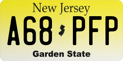 NJ license plate A68PFP