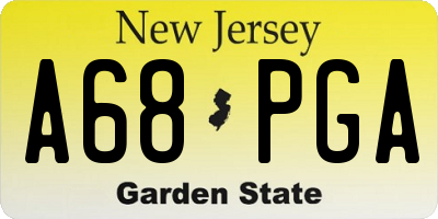NJ license plate A68PGA