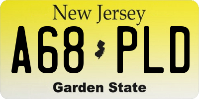 NJ license plate A68PLD