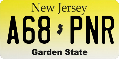 NJ license plate A68PNR