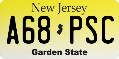 NJ license plate A68PSC