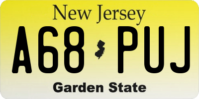 NJ license plate A68PUJ