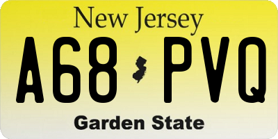 NJ license plate A68PVQ