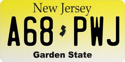 NJ license plate A68PWJ