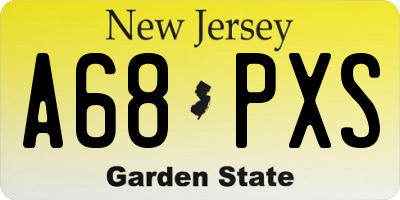 NJ license plate A68PXS