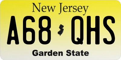 NJ license plate A68QHS