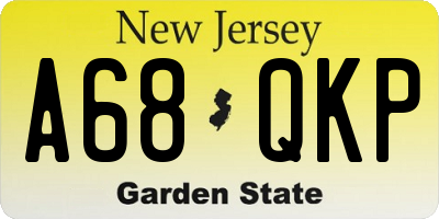 NJ license plate A68QKP