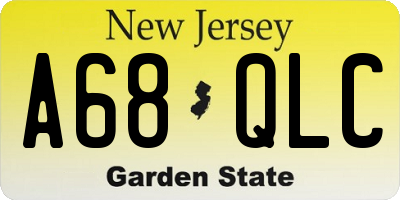 NJ license plate A68QLC