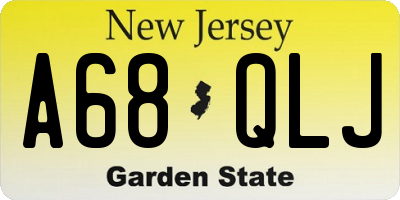 NJ license plate A68QLJ