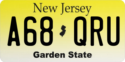 NJ license plate A68QRU