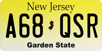 NJ license plate A68QSR