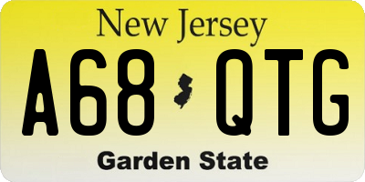 NJ license plate A68QTG