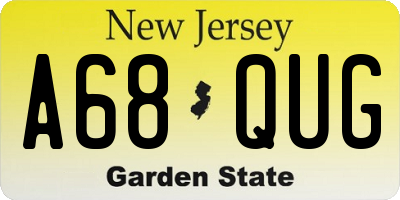 NJ license plate A68QUG