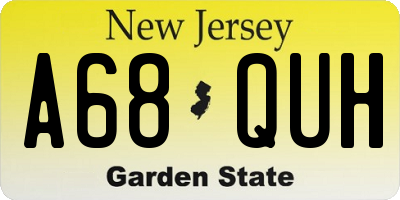 NJ license plate A68QUH