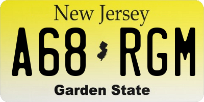 NJ license plate A68RGM